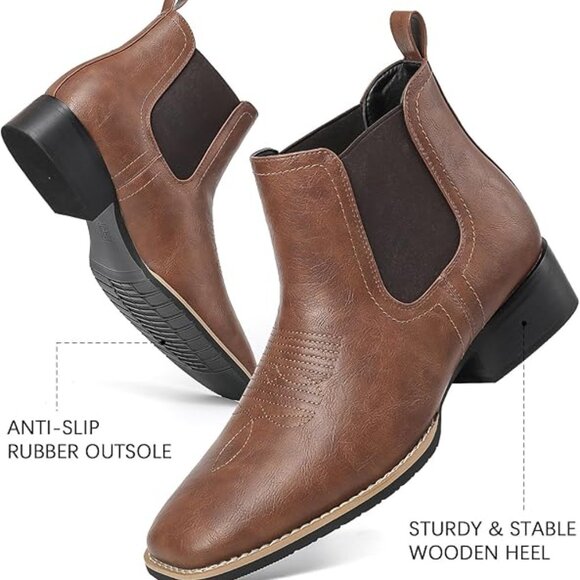 Brown Leather Chelsea Boots for Men